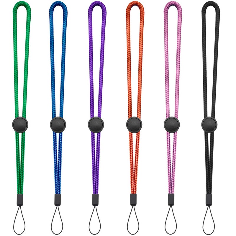 YOUOWO 6 Pack 6 Colours Nylon Wrist Lanyard Adjustable Length,For Flashlight Wallet USB Flash Drive Hand Strap Cell Phone Charms Key ID Card Badge Holder - Image 1